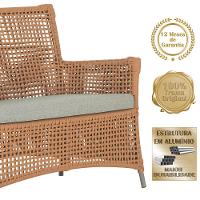 Jogo Sofá E 2 Poltronas E Mesa Igapó Fendi E3 Trama Original Terra Cota