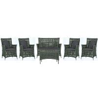 Jogo Sofá 4 Poltronas E Mesa Igapó Fendi E11 Trama Original Verde - 1