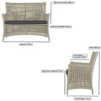 Jogo Sofá 4 Poltronas E Mesa Igapó Fendi E11 Trama Original Rami - 2