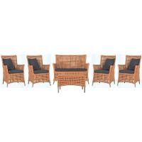 Jogo Sofá 4 Poltronas E Mesa Igapó Fendi E11 Trama Original Terra Cota - 1