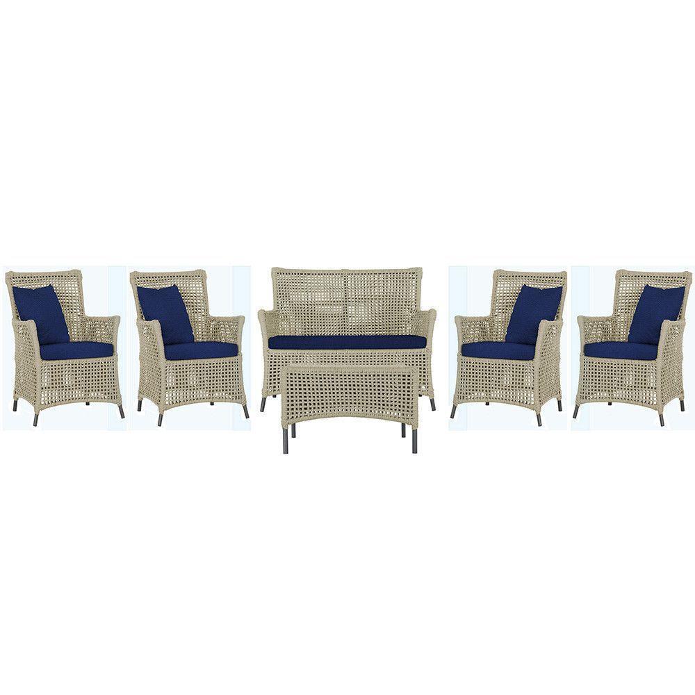 Jogo Sofá 4 Poltronas E Mesa Igapó Preta E10 Trama Original Rami - 1