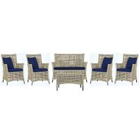 Jogo Sofá 4 Poltronas E Mesa Igapó Preta E10 Trama Original Rami - 1