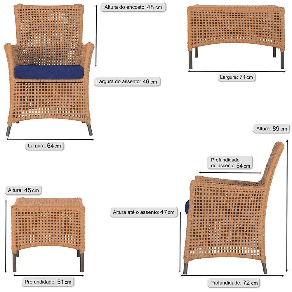 Jogo Sofá 4 Poltronas E Mesa Igapó Marrom E10 Trama Original Terra Cota - 3