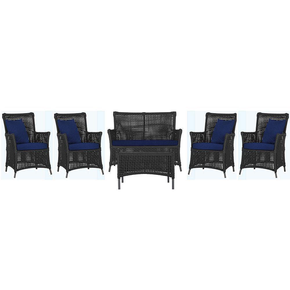 Jogo Sofá 4 Poltronas E Mesa Igapó Preta E10 Trama Original Preto - 1