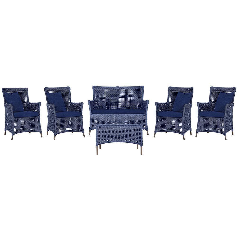 Jogo Sofá 4 Poltronas E Mesa Igapó Marrom E10 Trama Original Azul - 1