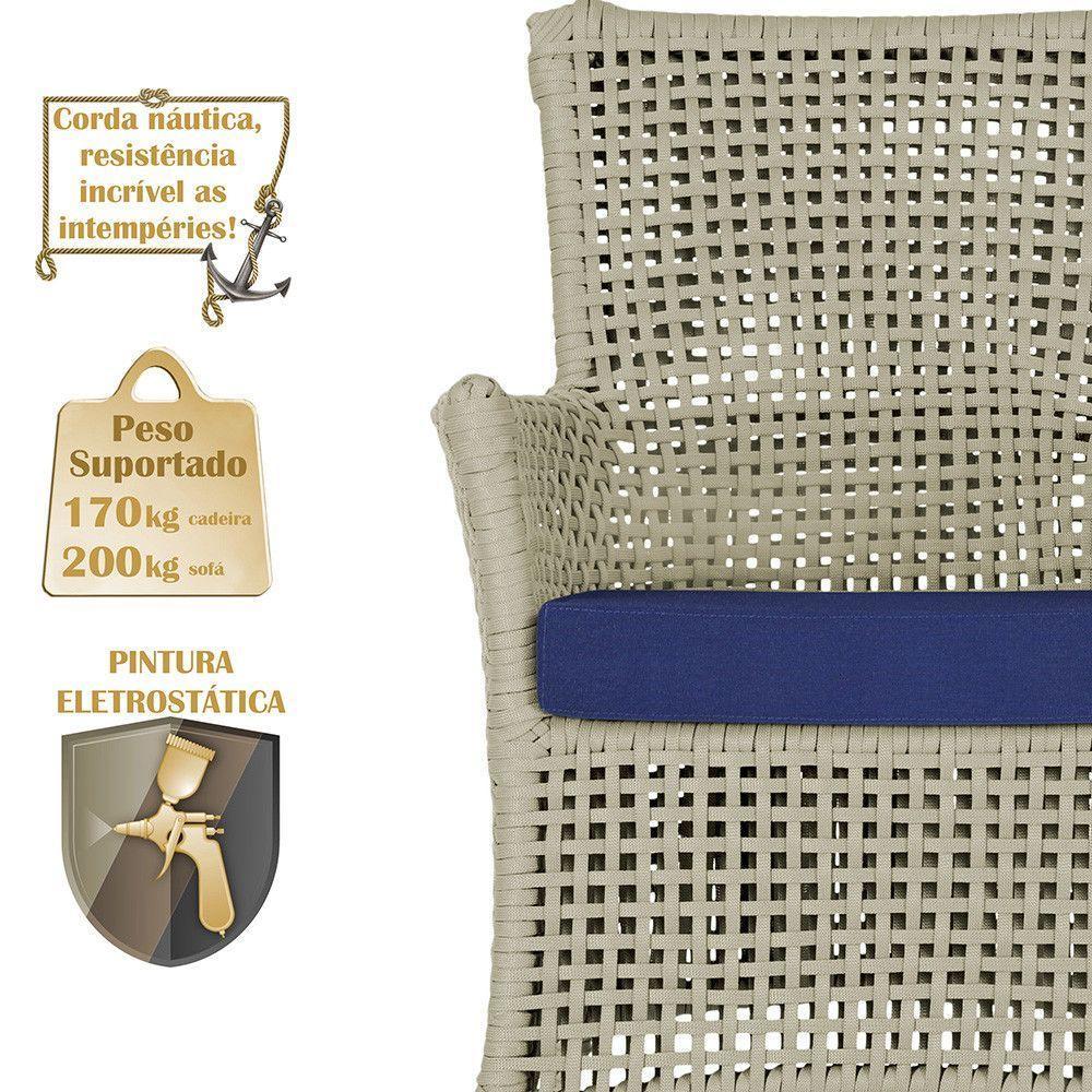 Jogo Sofá 4 Poltronas E Mesa Igapó Marrom E10 Trama Original Rami - 5