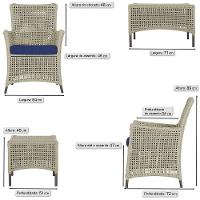 Jogo Sofá 4 Poltronas E Mesa Igapó Marrom E10 Trama Original Rami - 3