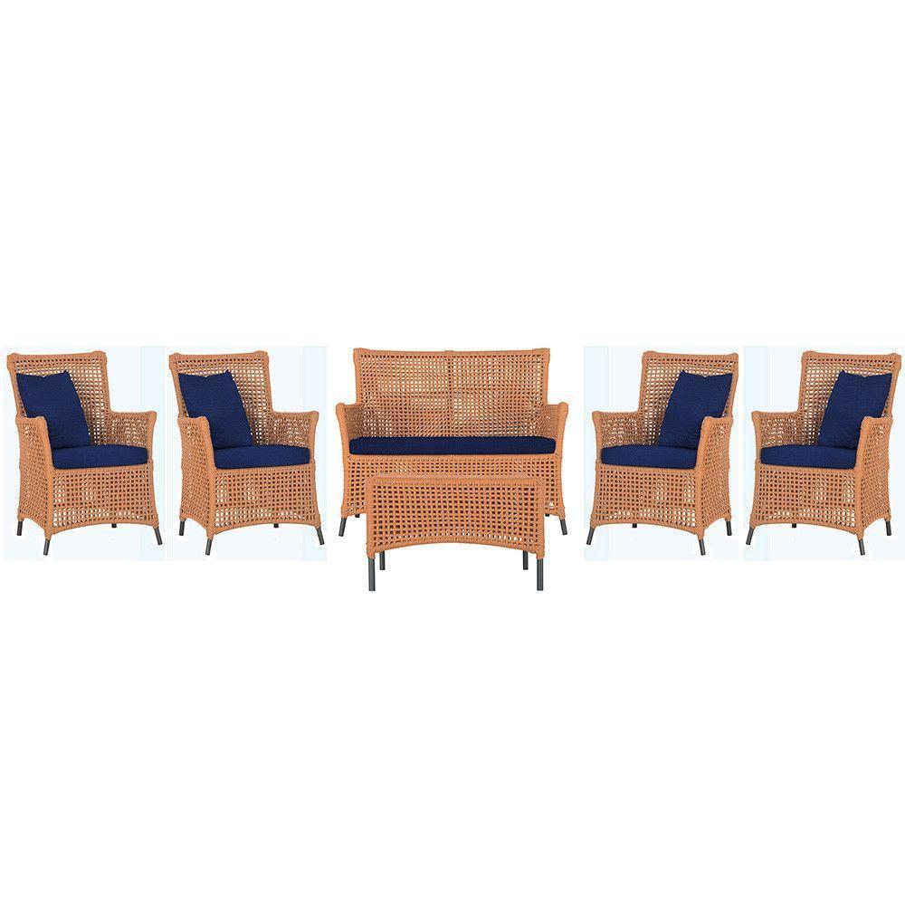 Jogo Sofá 4 Poltronas E Mesa Igapó Preta E10 Trama Original Terra Cota - 1