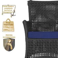 Jogo Sofá 4 Poltronas E Mesa Igapó Fendi E10 Trama Original Preto - 5