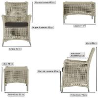 Jogo Sofá 4 Poltronas E Mesa Igapó Fendi E9 Trama Original Rami - 3