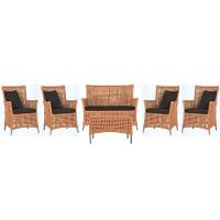 Jogo Sofá 4 Poltronas E Mesa Igapó Fendi E9 Trama Original Terra Cota - 1