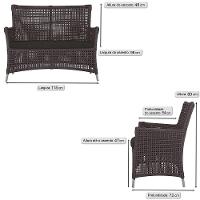 Jogo Sofá 4 Poltronas E Mesa Igapó Fendi E9 Trama Original Marrom - 2