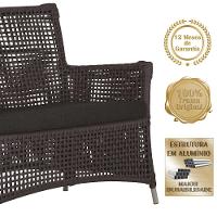 Jogo Sofá 4 Poltronas E Mesa Igapó Fendi E9 Trama Original Marrom