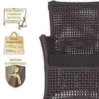 Jogo Sofá 4 Poltronas E Mesa Igapó Fendi E9 Trama Original Marrom - 5