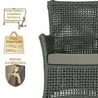 Jogo Sofá 4 Poltronas E Mesa Igapó Preta E8 Trama Original Verde - 5