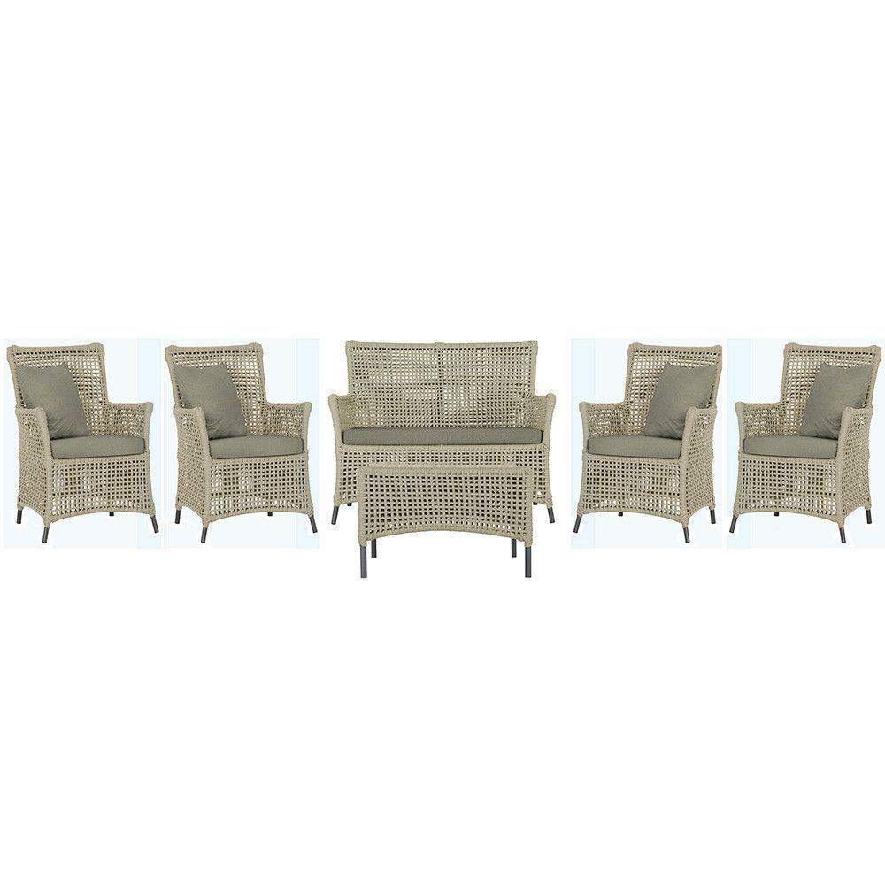 Jogo Sofá 4 Poltronas E Mesa Igapó Preta E8 Trama Original Rami - 1