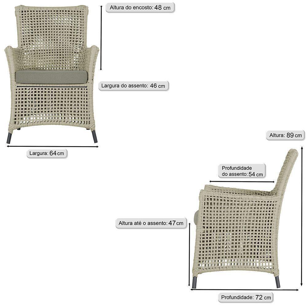 Jogo Sofá 4 Poltronas E Mesa Igapó Preta E8 Trama Original Rami - 3