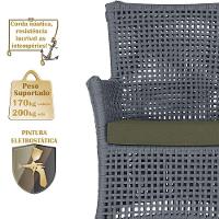 Jogo Sofá 4 Poltronas E Mesa Igapó Preta E13 Trama Original Prata - 5