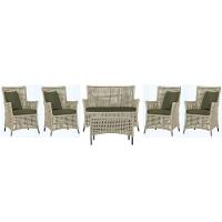 Jogo Sofá 4 Poltronas E Mesa Igapó Preta E13 Trama Original Rami - 1