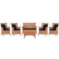 Jogo Sofá 4 Poltronas E Mesa Igapó Marrom E12 Trama Original Terra Cota - 1