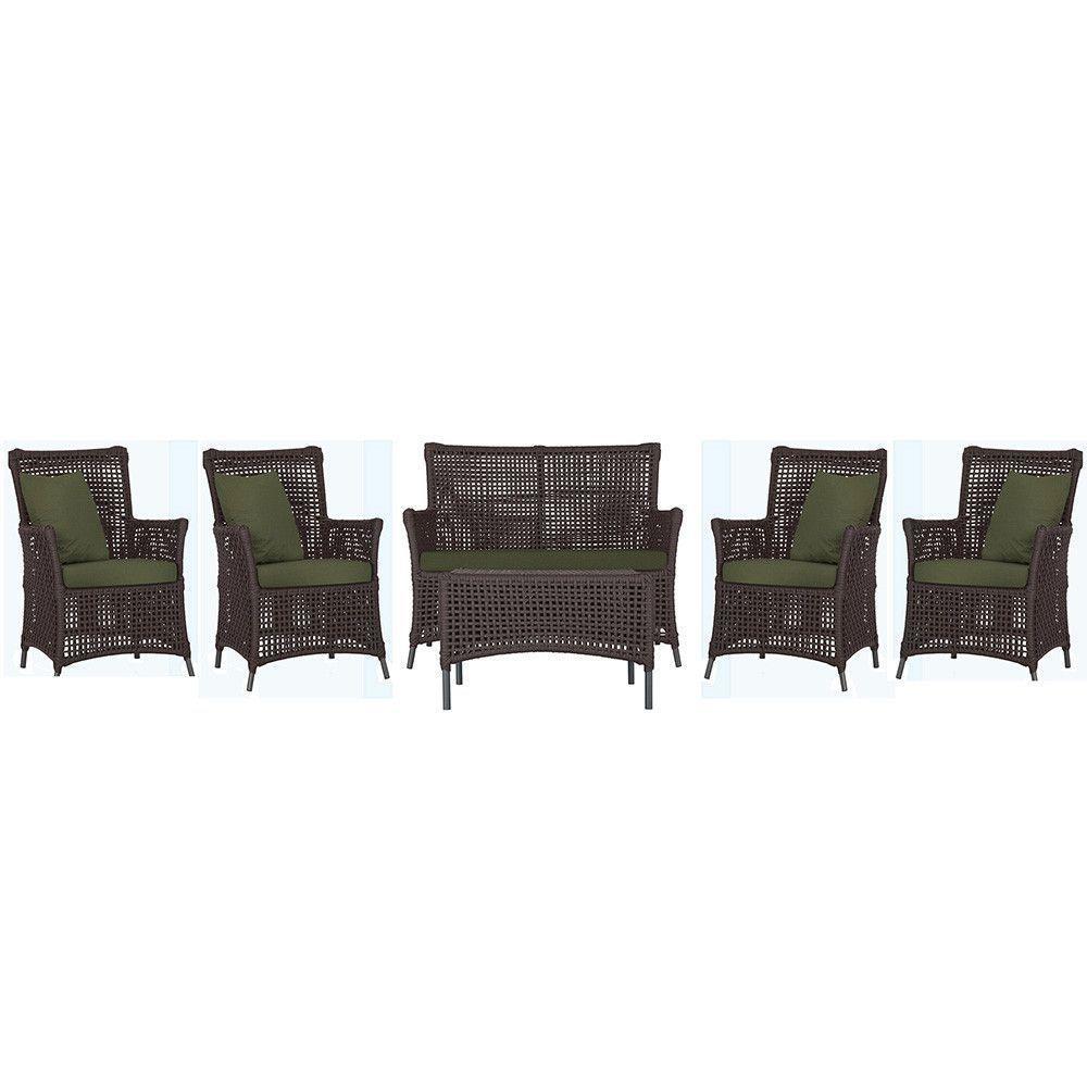 Jogo Sofá 4 Poltronas E Mesa Igapó Preta E13 Trama Original Marrom - 1