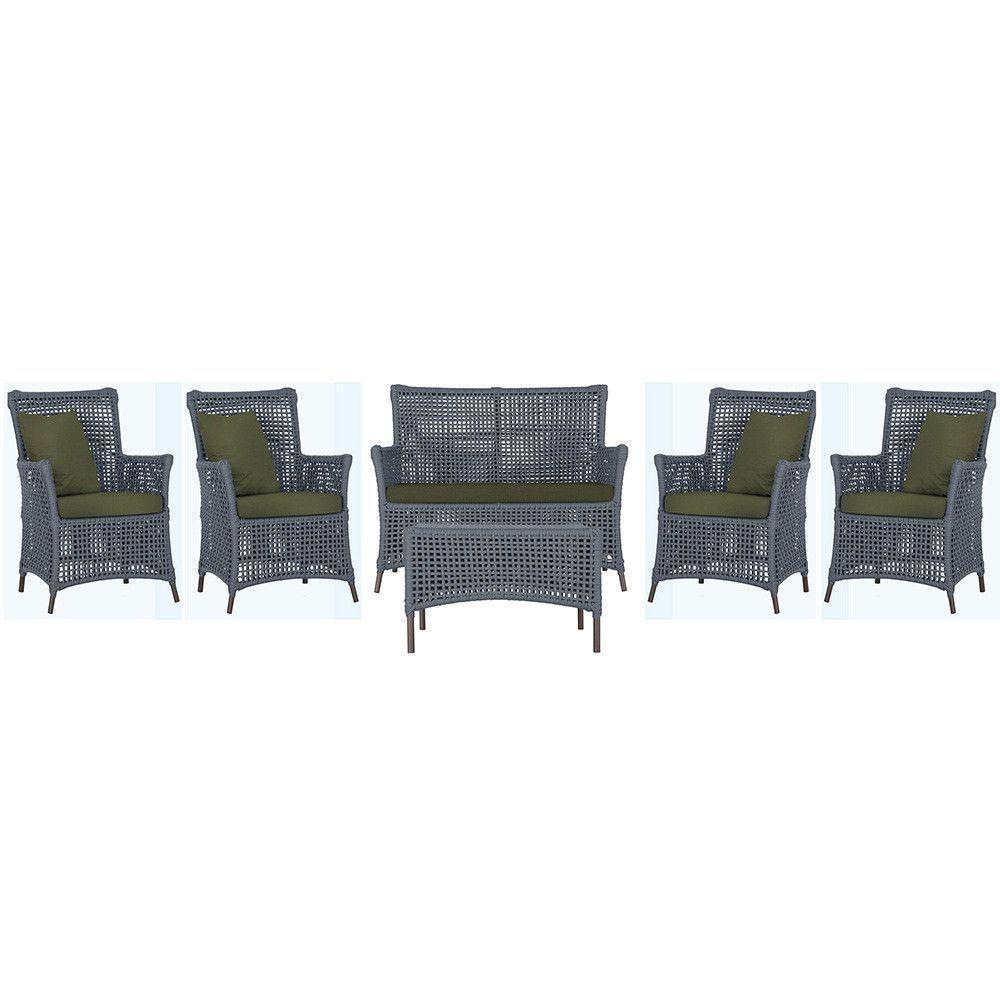 Jogo Sofá 4 Poltronas E Mesa Igapó Marrom E13 Trama Original Prata - 1