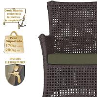 Jogo Sofá 4 Poltronas E Mesa Igapó Fendi E13 Trama Original Marrom - 5