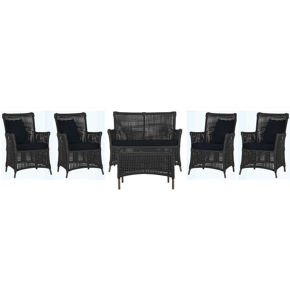 Jogo Sofá 4 Poltronas E Mesa Igapó Marrom E12 Trama Original Preto - 1