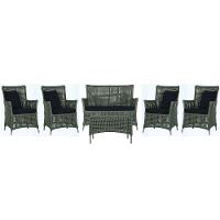 Jogo Sofá 4 Poltronas E Mesa Igapó Fendi E12 Trama Original Verde - 1