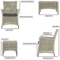 Jogo Sofá 4 Poltronas E Mesa Igapó Marrom E11 Trama Original Rami - 3