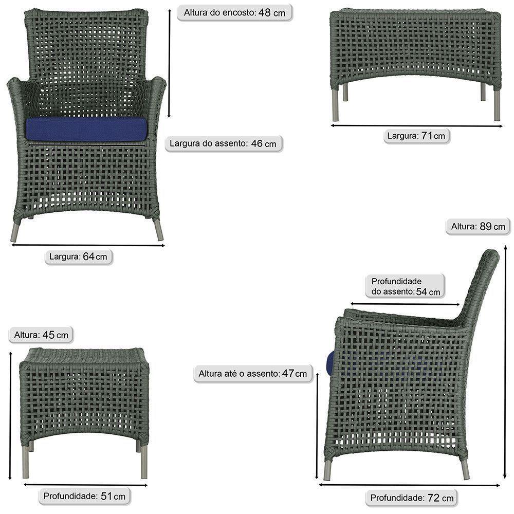 Jogo Sofá 4 Poltronas E Mesa Igapó Fendi E10 Trama Original Verde - 3