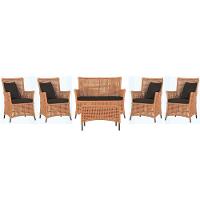 Jogo Sofá 4 Poltronas E Mesa Igapó Marrom E9 Trama Original Terra Cota - 1