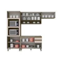 Cozinha Completa Connect 5 Peças (2 Armários + 1 Paneleiro + 1 Balcão + 1 Complemento) C6P25 Duna/Cristal - Henn - 6