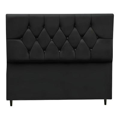 Cabeceira Cama Box Estofada Solteiro 90 Cm Suede Bruna Cor:preto