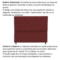 Cabeceira Estofada Cama Box King 195 Cm Suede Nina Cor:bordô - 3
