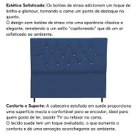 Cabeceira Estofada Cama Box King 195 Cm Suede Nina Cor:azul Marinho - 5