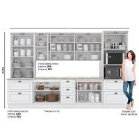 Cozinha Completa Americana 8 Peças (2 Armários + 2 Paneleiros + 2 Balcões + 2 Complementos) C5P50 Branco - Henn - 5