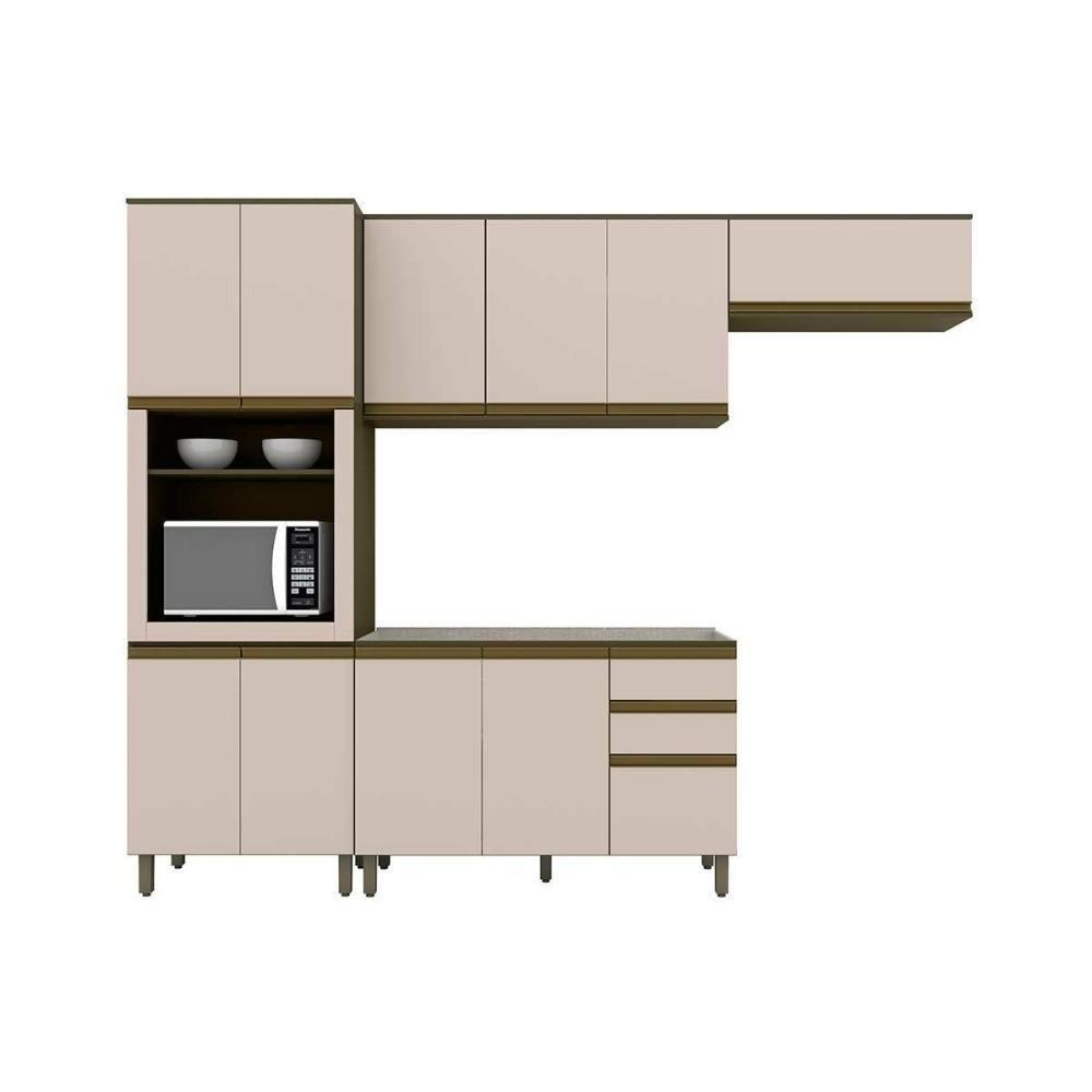 Cozinha 4 Peças (2 Armários + 1 Paneleiro + 1 Balcão) C6p12 Duna-cristal - 1