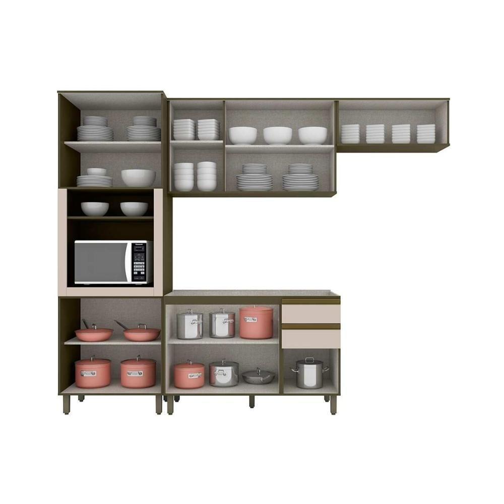 Cozinha 4 Peças (2 Armários + 1 Paneleiro + 1 Balcão) C6p12 Duna-cristal - 8