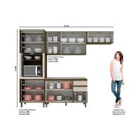 Cozinha 4 Peças (2 Armários + 1 Paneleiro + 1 Balcão) C6p12 Duna-cristal - 6