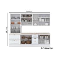 Cozinha Completa Americana 7 Peças (2 Armários + 1 Paneleiro + 2 Balcões + 2 Complementos) C5P44 Branco - Henn - 10