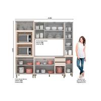 Cozinha Completa Connect 4 Peças (1 Armário + 2 Paneleiros + 1 Balcão) C6P19 Duna/Cristal - Henn - 6