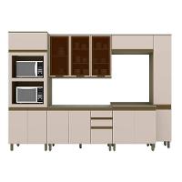 Cozinha Completa Connect 7 Peças (2 Armários + 2 Paneleiros + 2 Balcões + 1 Complemento) C6P21 Duna/Cristal - Henn - 1