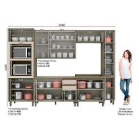 Cozinha Completa Connect 7 Peças (2 Armários + 2 Paneleiros + 2 Balcões + 1 Complemento) C6P21 Duna/Cristal - Henn - 6