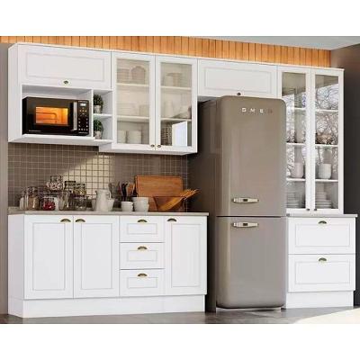 Cozinha Completa Americana 9 Peças C5P27 8 Portas 5 Gavetas MDF 221cm Branco