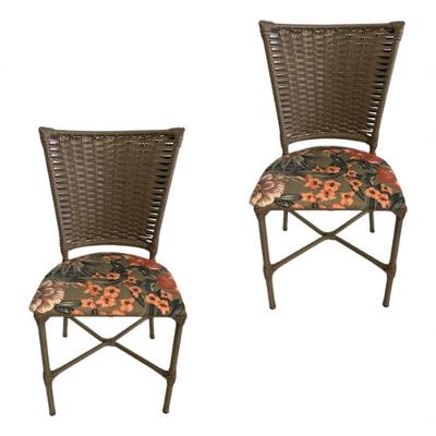 2 Cadeiras Vivara Mesa Jantar Estofada Cozinha Fibra Sintética Areia Assento floral Laranja