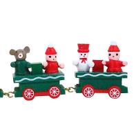 Boneco Papai Noel Trenzinho De Madeira Decor Verde Natal - 3