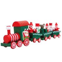 Boneco Papai Noel Trenzinho De Madeira Decor Verde Natal - 5