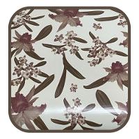 Kit 4 Cadeiras Belize Jantar Assento Estofado Tecido Corino Assento marrom-claro branco desenho Do Tecido floral