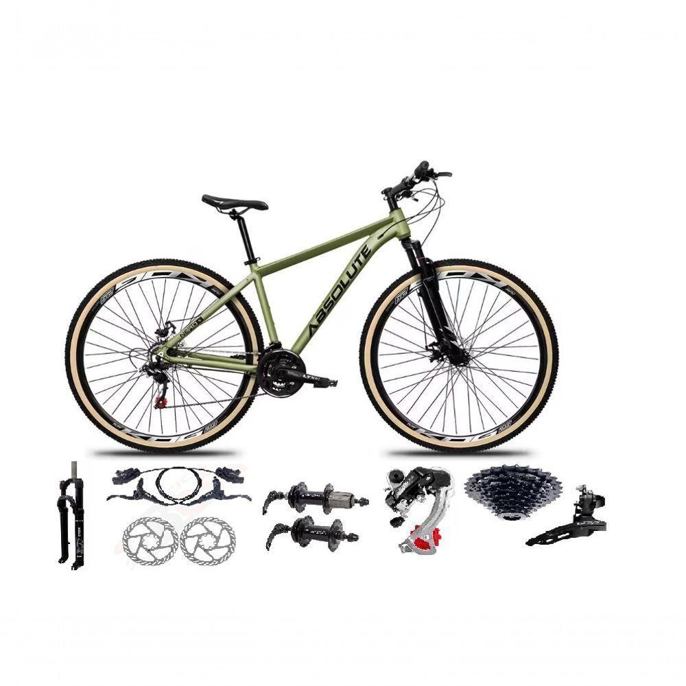 Bicicleta Aro 29 Absolute Nero 5 Câmbios Shimano 24v K7 Freios Hidráulicos Garfo Trava Com Pneu Faixa - Oliva Tam.17 - 1